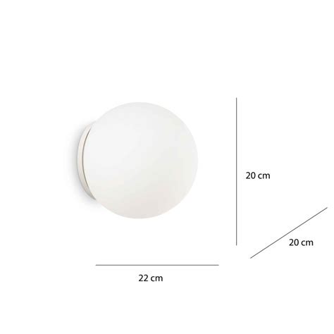 Ideal Lux Mapa Bianco AP1 Lampada Sferica Da Parete Applique Da