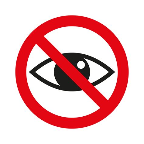 Vector Sign Of Crossed Eye Red Circle Ban Icon Eye Contact Ban Stop