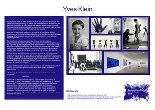 Yves Klein Mariana Carro Carbó PPT Descarga Gratuita