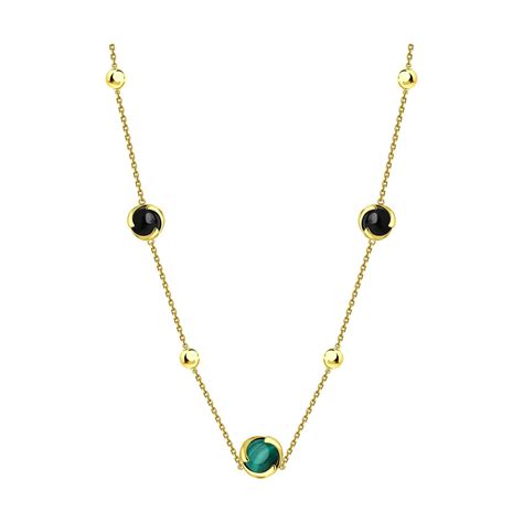 Колье из золочёного серебра с Агатами и Малахитом SOKOLOV - купить в ...