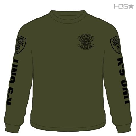 Cdcr Police K 9 Unit Od Green Black Long Sleeve T Shirt Hdg Tactical