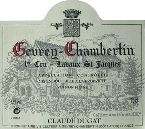 Domaine Claude Dugat Gevrey Chambertin Lavaux St Jacques Premier Cru