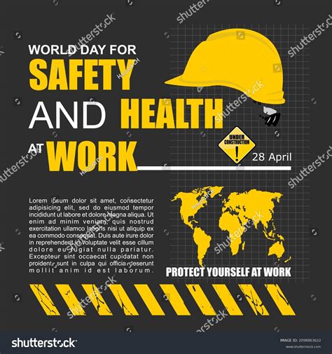 World Day Safety Health Work Poster เวกเตอร์สต็อก ปลอดค่าลิขสิทธิ์