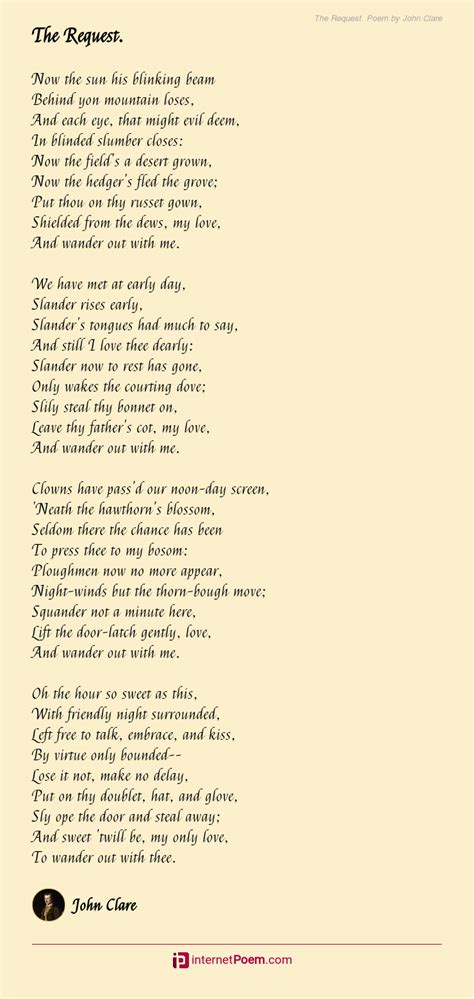 The Request Poem By John Clare