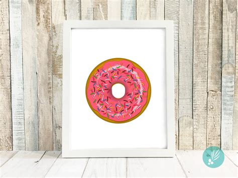 Donut Wall Art Prints Donut Ts Decor Donut Kitchen Wall Etsy