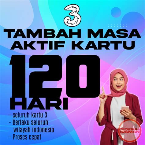 Jual Perpanjang Masa Aktif Kartu TRI THREE 120 HARI 4 BULAN Inject