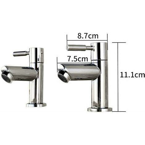 Pair Bathroom Sink Twin Taps Bath Basin Mini Mixer Modern Chrome Hot