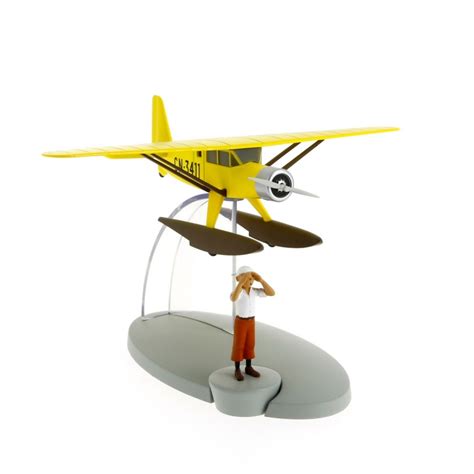 Figurine de collection Tintin L hydravion jaune Nº1 29521 2014 BD addik