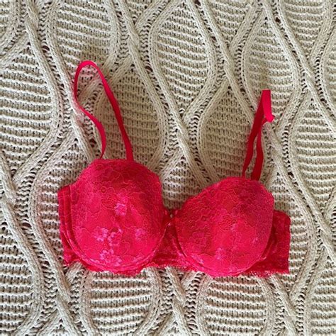 H M Intimates Sleepwear Hm Hot Pink Lace Lightly Lined Demi Bra