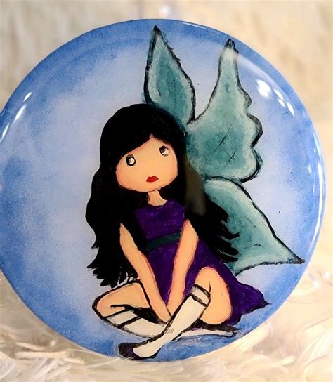 Brunette Fairy Stone Painting Painting Art