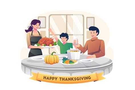 Thanksgiving Dinner Family Illustration Graphic by agnyhasyastudio ...