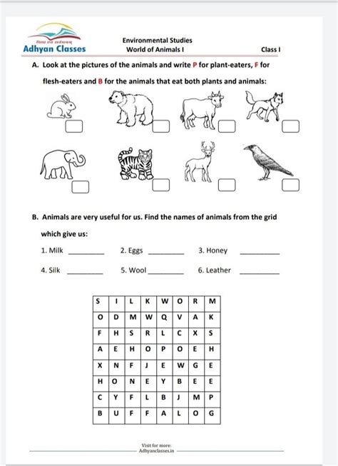 Basic Animal Science Worksheets