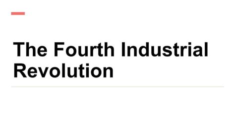 Fourth Industrial Revolution K Schwab Ppt Free Download