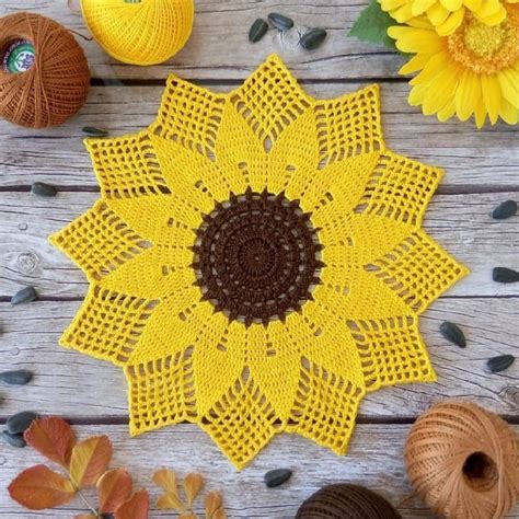 Sunflower Crochet Doily Pattern Mycrochetpattern