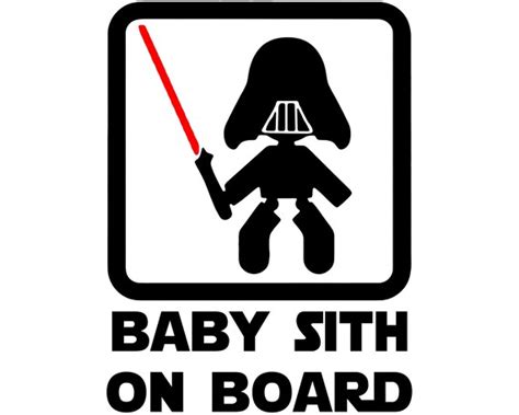 Baby Sith On Board Star Wars Vinyl Decal Car Laptop Pc Etsy