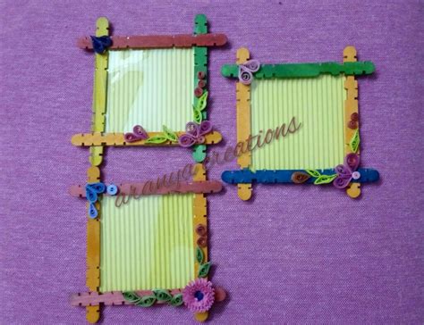 Aranya's Quilling Creations: Quilled popsicle stick photo frames