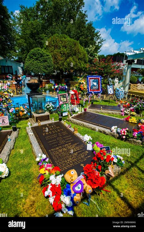 Elvis Presley Tomb Meditation Garden Graceland Mansion Tennessee