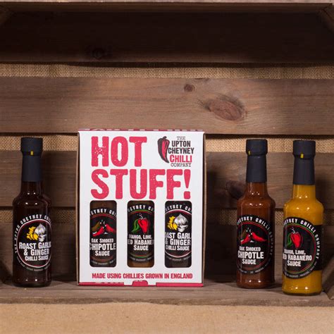 Hot Stuff Chilli Sauce Gift Set By The Upton Cheyney Chilli Farm