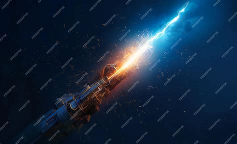 Premium Photo | An electric light bolt in the sky with a blue background