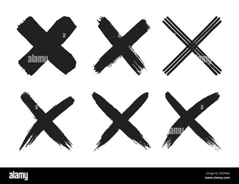 Dirty Grunge Hand Drawn With Brush Strokes Cross X Vector Illustration