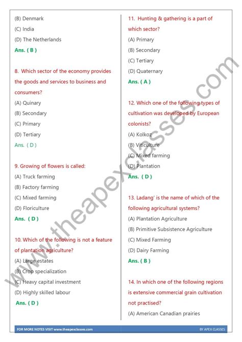 Class 12 Geography MCQs Pdf In English APEX CLASSES