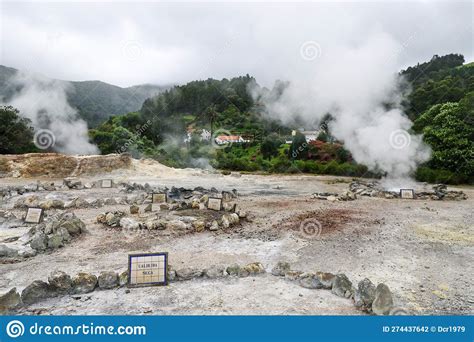 Hot Thermal Springs In Furnas Village Sao Miguel Island Azores