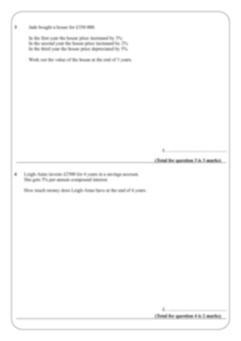 Solution Compound Interest Gcse Worksheet Studypool