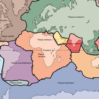 Carte Du Monde Montrant Les Principales Plaques Tectoniques Les Zones