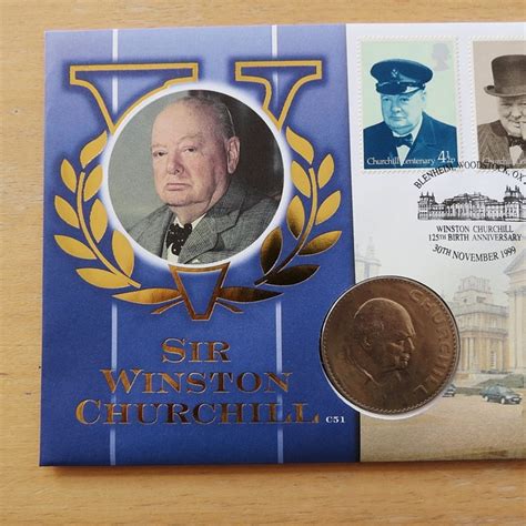 1999 Winston Churchill 125th Birth Anniversary Crown Coin Cover