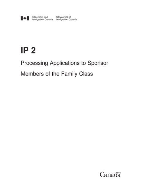 Fillable Online Cic Gc IP 2 Processing Applications To Sponsor