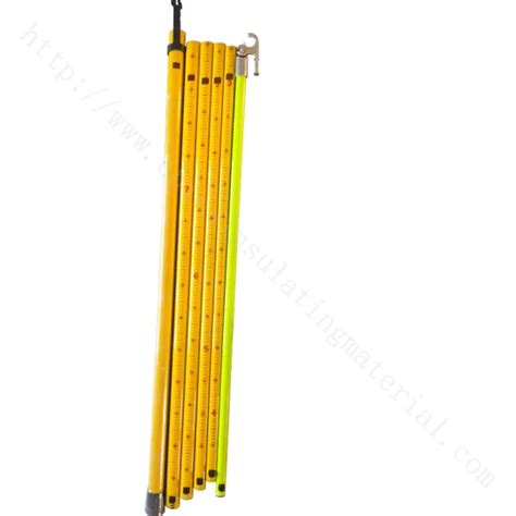 Telescopic Fiberglass Triangle Electrical Protection Hot Stick With Scale Triangular
