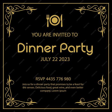 Premium Vector | Dinner party invitation dinner party invitation ...