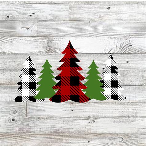 Christmas Tree Svg Plaid Buffalo Check Farm Christmas Ustic Sign Decor