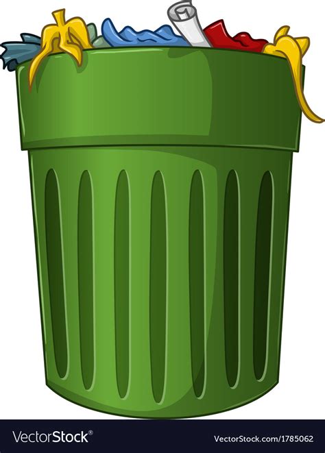 Trash can with inside Royalty Free Vector Image