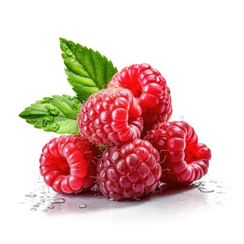 Premium AI Image Raspberries Isolated On White Background