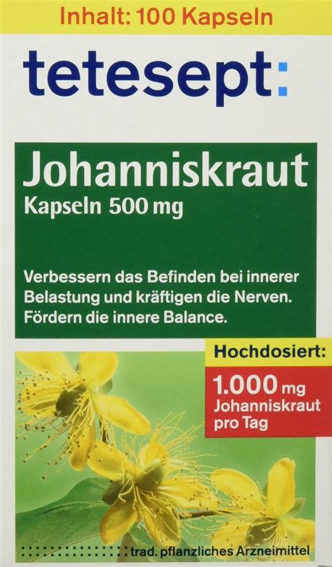 Tetesept Johanniskraut Kapseln 500 Mg 100 Stück Amazon De Drogerie