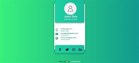 Responsive Business Card Design with modern UI using HTML & CSS