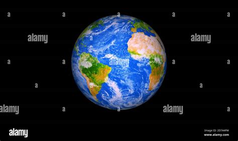 Beautiful Photo Realistic 3d Earth On Space Front View Of The Earth