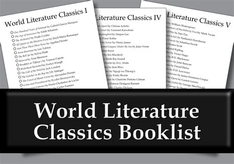 World Literary Classics Booklist - Etsy