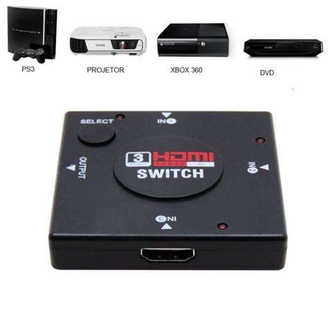 Mini Hub Switch Chaveador Divisor De Hdmi Portas Entradas