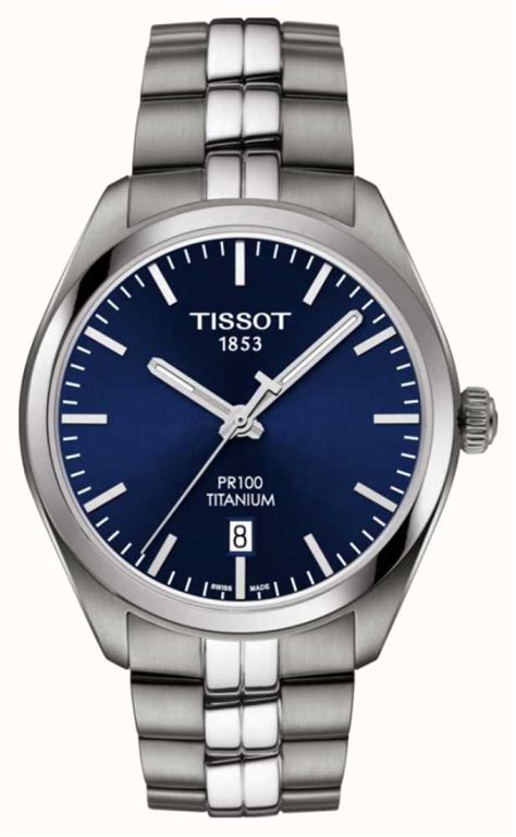 Tissot Men S PR100 Titanium Blue Dial Quartz T1014104404100 First