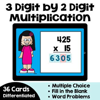 Digit By Digit Multiplication Boom Cards Self Correcting Tpt