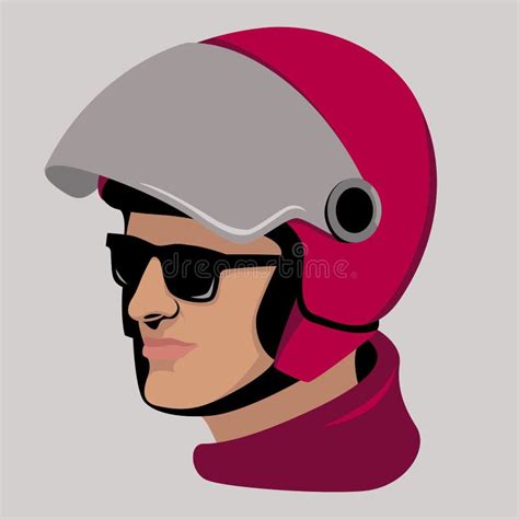 Avant Plat De Style D Illustration De Vecteur De Moto De Casque