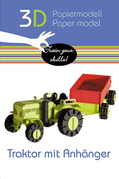 3d Paper Model Tractor With Trailer Fridolin