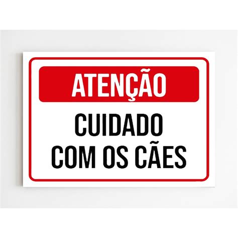 Kit 3 Placas de sinalização atenção cuidado os cães mdf Submarino