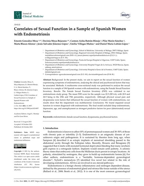 Pdf Correlates Of Sexual Function In A Sample Of Spanish Women With