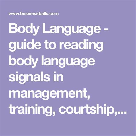 Body Language - guide to reading body language signals in management, training, courtship ...