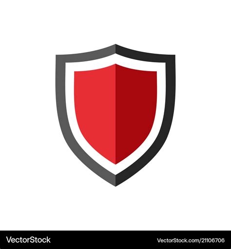 Protection Shield Icon With Red Center Royalty Free Vector