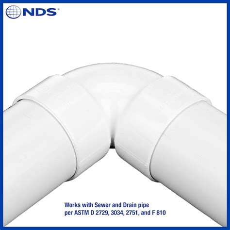 Nds Pvc Sewer And Drain 90 Degree Elbow 3 In Hub X Hub L3p02 At