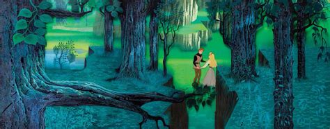 Eyvind Earle Production Cel And Matching Production Background